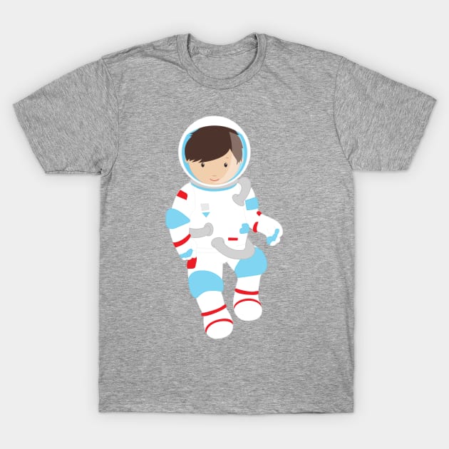 Astronaut Boy, Cosmonaut, Space Flight, Cute Boy T-Shirt by Jelena Dunčević